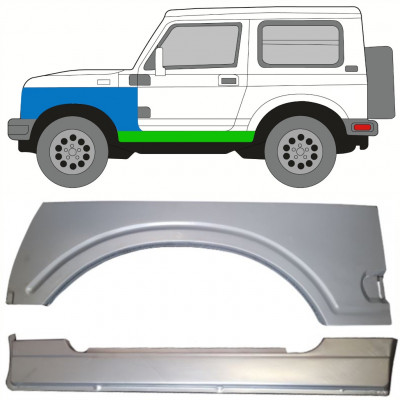 Lamiera di riparazione sottoporta completo e parafango anteriore per Suzuki Samurai 1981- / Sinistra / Set 10035