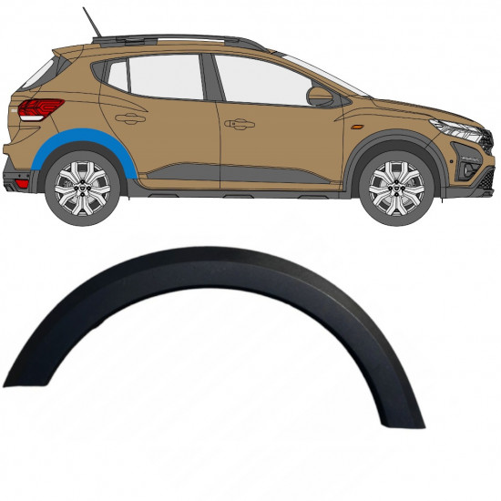 Modanatura laterale parafango posteriore per Dacia Sandero 2021- / Destra 11820