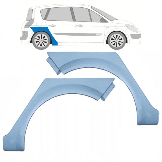 Pannello di riparazione parafango posteriore per Renault Scenic II 2003-2009 / Sinistra+Destra / Set 10229