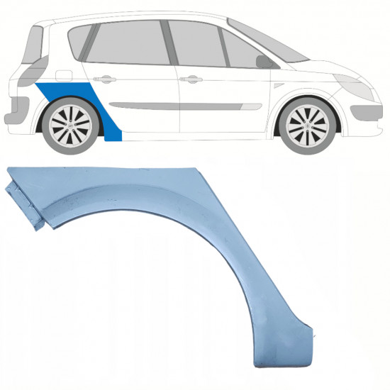 Pannello di riparazione parafango posteriore per Renault Scenic II 2003-2009 / Destra 10227