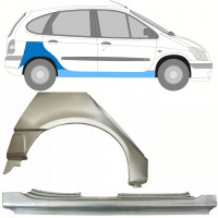 Pannello di riparazione sottoporta e parafango posteriore per Renault Megane I Scenic 1995-2003 / Destra / Set 10099