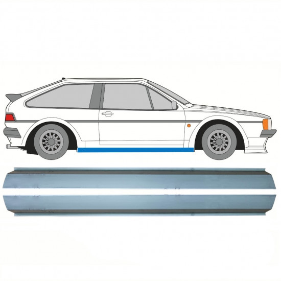 Pannello di riparazione sottoporta lamiera per Volkswagen Scirocco 1981-1992 / Sinistra = Destra (simmetrico) / Set 10376