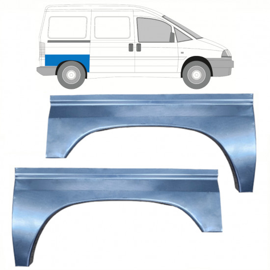 Pannello di riparazione parafango posteriore per Fiat Scudo 1994-2007 / Sinistra+Destra / Set 10298
