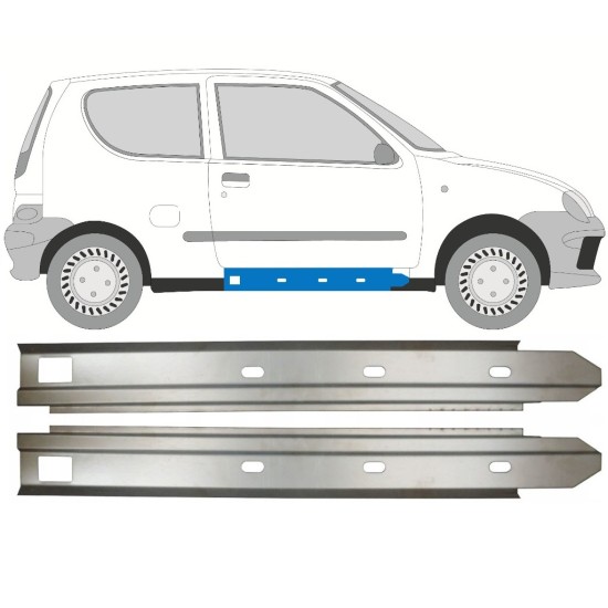 Sottoporta interno per Fiat Seicento 1998-2010 / Sinistra+Destra / Set 14716