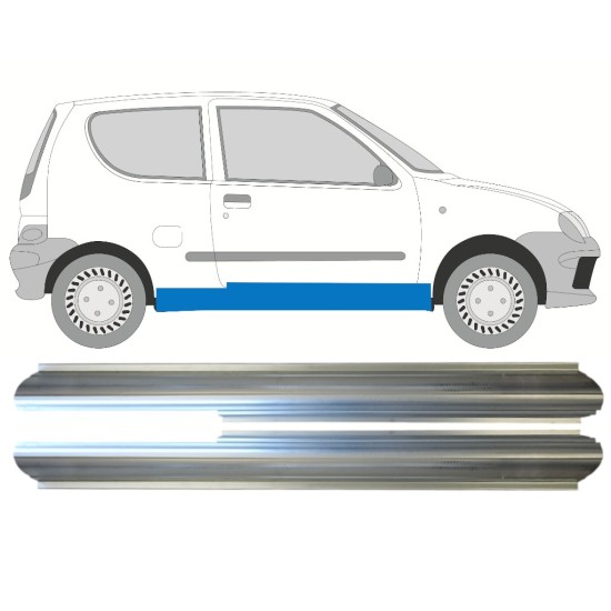 Pannello di riparazione sottoporta lamiera per Fiat Seicento 1998-2010 / Sinistra+Destra / Set 14719
