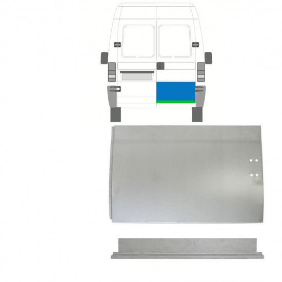 Lamiera di riparazione interno ed esterno porta posteriore per Fiat Ducato 1994-2006 / Destra / Set 9753