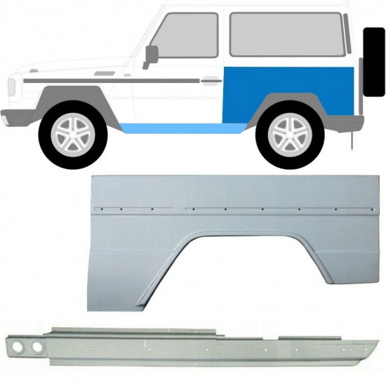 Pannello di riparazione sottoporta e parafango posteriore per Mercedes G-Class W460 W461 W463 1979- / Sinistra / Set 10004
