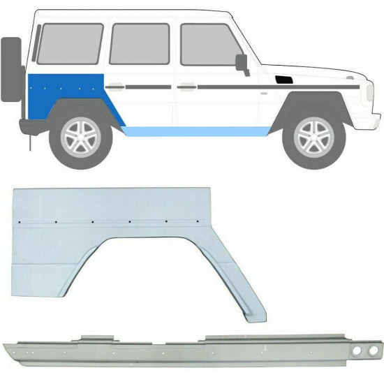 Pannello di riparazione sottoporta e parafango posteriore per Mercedes G-Class W460 W461 W463 1979- / Destra / Set 10005