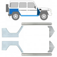 Pannello di riparazione sottoporta + parafango anteriore + posteriore per Mercedes G-Class W460 W461 W463 1979-2017 / Sinistra+Destra / Set 9710