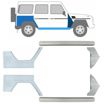 Pannello di riparazione sottoporta + parafango anteriore + posteriore per Mercedes G-Class W460 W461 W463 1979-2017 / Sinistra+Destra / Set 9710