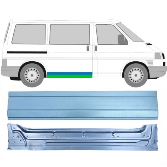 Pannello di riparazione esterno inferiore porta scorrevole per Volkswagen Transporter T4 1990-2003 / Destra / Set 16152