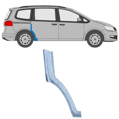 Pannello di riparazione sezione anteriore parafango posteriore per Volkswagen Sharan 2010-2022 / Destra 14600