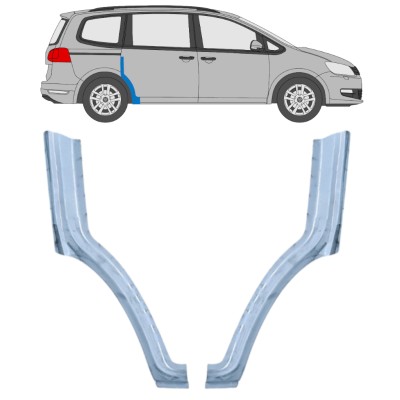 Pannello di riparazione sezione anteriore parafango posteriore per Volkswagen Sharan 2010-2022 / Sinistra+Destra / Set 14602