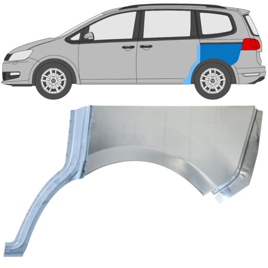 Pannello di riparazione parafango posteriore per Volkswagen Sharan 2010-2022 / Sinistra / Set 14604