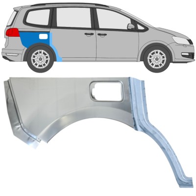 Pannello di riparazione parafango posteriore per Volkswagen Sharan 2010-2022 / Destra / Set 14603