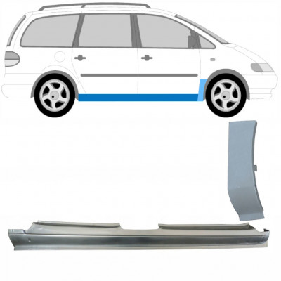 Lamiera di riparazione sottoporta completo e parafango anteriore per Seat Alhambra 1995-2010 / Destra / Set 13248