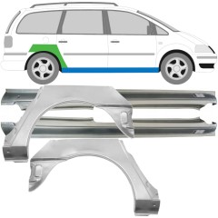 Lamiera di riparazione completo sottoporta e parafango posteriore per Seat Alhambra 1995-2010 / Sinistra+Destra / Set 14445