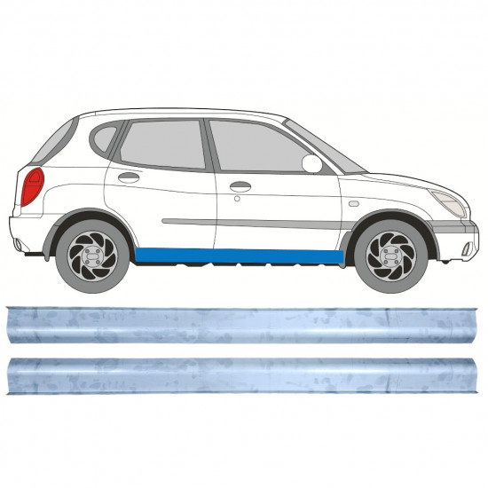 Pannello di riparazione sottoporta lamiera per Daihatsu Sirion 1998-2005 / Sinistra+Destra / Set 12456