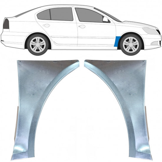 Pannello di riparazione parafango anteriore per Skoda Octavia II 2004-2013 / Sinistra+Destra / Set 9602