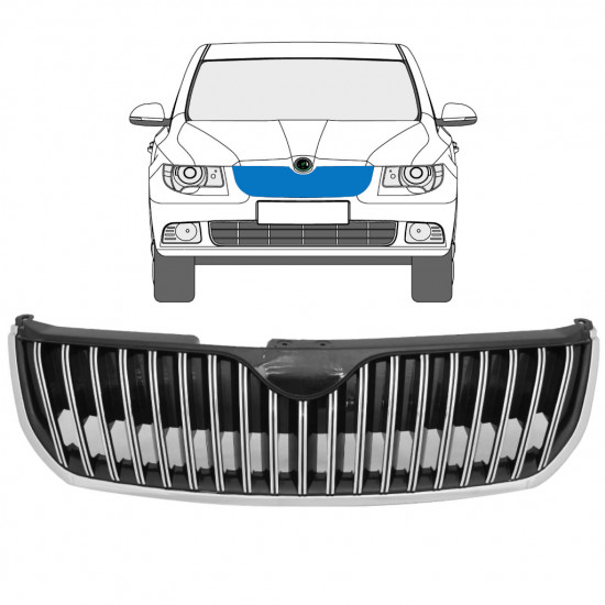 Griglia cromata per Skoda Superb 2008-2015 7551