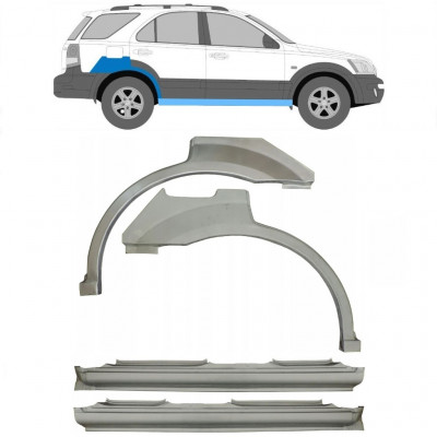 Lamiera di riparazione completo sottoporta e parafango posteriore per Kia Sorento 2002-2009 / Set 11713