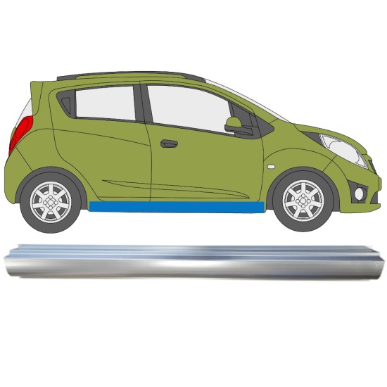 Pannello di riparazione sottoporta lamiera per Chevrolet Spark 2010-2014 / Sinistra = Destra (simmetrico) 16055