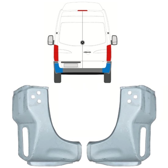 Lamiera di riparazione dell'angolo posteriore per Mercedes Sprinter 2006-2018 / Sinistra+Destra / Set 10496