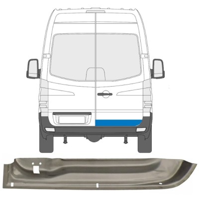Pannello di riparazione porta posteriore per Volkswagen Crafter 2005-2017 / Destra 13439