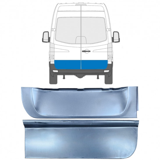Pannello di riparazione porta posteriore bassa per Mercedes Sprinter 2006-2018 / Sinistra+Destra / Set 9577