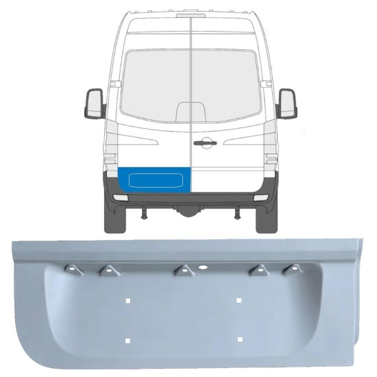 Pannello di riparazione porta posteriore bassa per Mercedes Sprinter 2006-2018 / Sinistra 17168