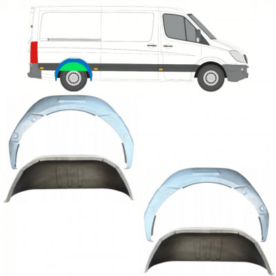 Pannello di riparazione arco ruota posteriore interno per Volkswagen Crafter 2005-2017 / Set 14498