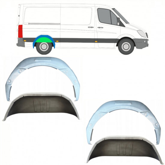 Pannello di riparazione arco ruota posteriore interno per Mercedes Sprinter 2006-2018 / Set 11969
