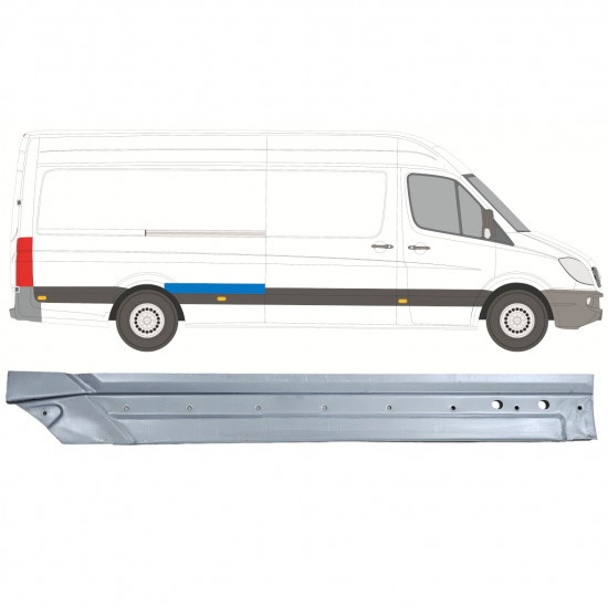 Pannello di riparazione parafango posteriore per Volkswagen Crafter 2005-2017 / Destra 14332