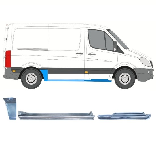 Set di pannelli di riparazione per Mercedes Sprinter 2006-2018 / Destra / 15602