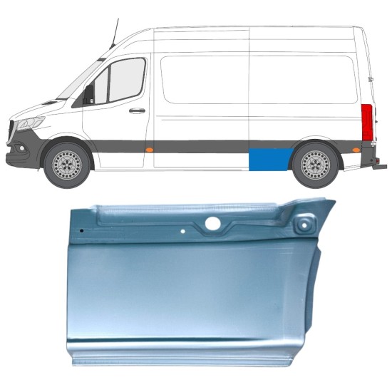 Pannello di riparazione sezione inferiore parafango posteriore per Mercedes Sprinter 2018- / Sinistra 14550