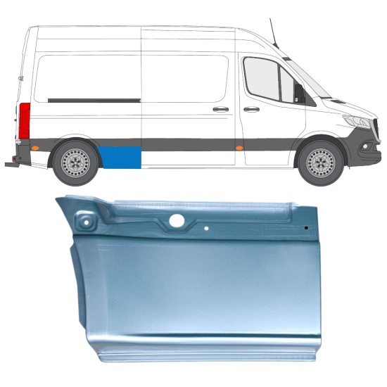 Pannello di riparazione sezione inferiore parafango posteriore per Mercedes Sprinter 2018- / Destra 14549