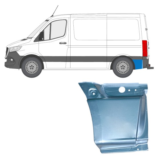 Pannello di riparazione parafango posteriore dietro la ruota per Mercedes Sprinter 2018- / Sinistra 14546