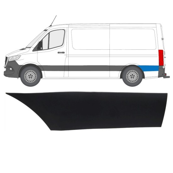 Modanatura laterale parafango posteriore dietro la ruota per Mercedes Sprinter 2018- / Sinistra 16643