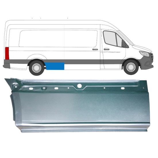 Pannello di riparazione sezione inferiore parafango posteriore per Mercedes Sprinter 2018- / Destra 14551