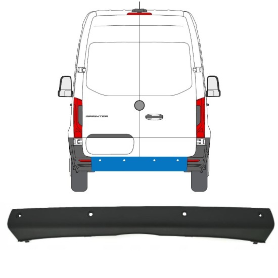 Paraurti posteriore con PDC per Mercedes Sprinter 2018- 14969
