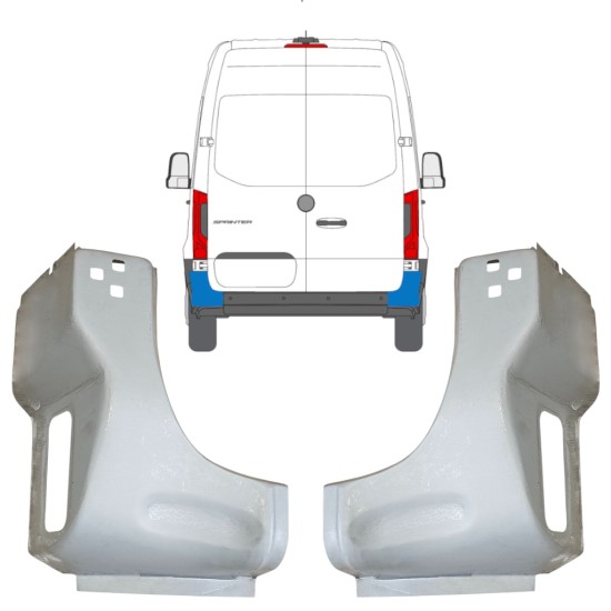 Lamiera di riparazione dell'angolo posteriore per Mercedes Sprinter 2018- / Sinistra+Destra / Set 14653