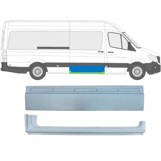 Pannello di riparazione porta scorrevole per Mercedes Sprinter 2006-2018 / Destra / Set 9266