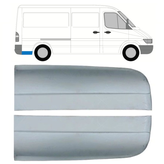 Pannello di riparazione sezione posteriore parafango posteriore per Mercedes Sprinter 1995-2006 / Sinistra+Destra / Set 9862
