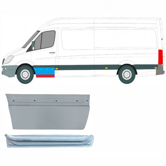 Lamiera di riparazione interno ed esterno porta anteriore per Mercedes Sprinter 2006-2018 / Sinistra / Set 9624