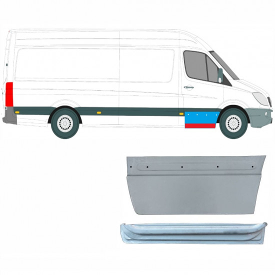 Lamiera di riparazione interno ed esterno porta anteriore per Mercedes Sprinter 2006-2018 / Destra / Set 9623