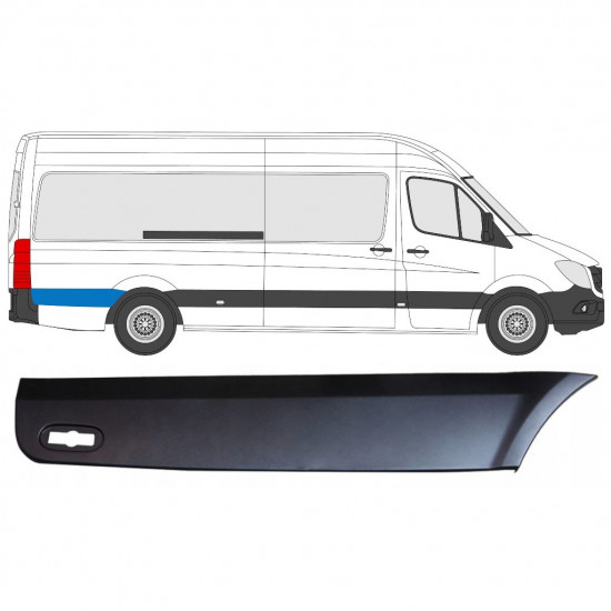 Modanatura laterale parafango posteriore dietro la ruota per Mercedes Sprinter 2006-2018 / Destra 8028