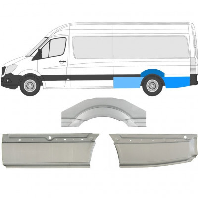 Pannello di riparazione parafango posteriore per Mercedes Sprinter 2006-2018 / Sinistra / Set 8718