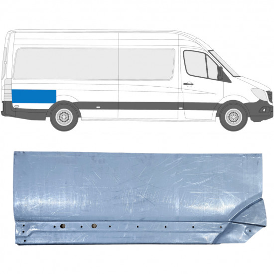 Pannello di riparazione sezione posteriore parafango posteriore per Volkswagen Crafter 2005-2017 / Destra 13894