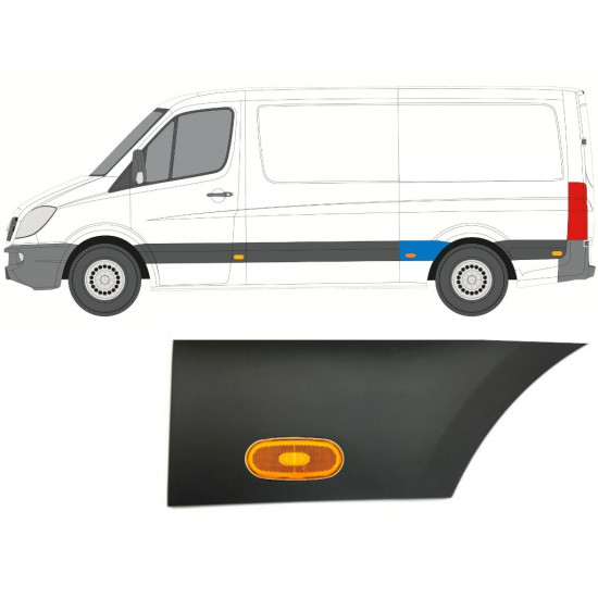 Modanatura laterale parafango posteriore con lampada per Mercedes Sprinter 2006-2018 / Sinistra / Set 10018