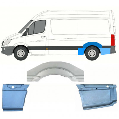 Pannello di riparazione parafango posteriore per Mercedes Sprinter 2006-2018 / Sinistra / Set 8716